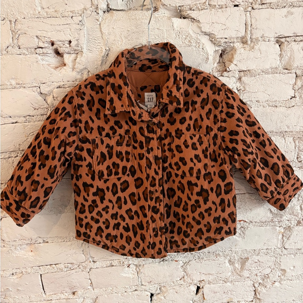 NWT Baby Gap Leopard Print Button-Up Jacket